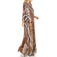 thumbnail image 4 of Sakkas P4 - LongKaftan Wilder Printed Design Long Semi Sheer Caftan Dress / Cover Up - sbr123-brown - OS, 4 of 5