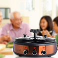 thumbnail image 4 of MegaChef 1.5 qt Triple Slow Cooker & Buffet Server with 3 Ceramic Cooking Pots - Brushed Copper & Black, 4 of 5