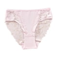 thumbnail image 2 of YueHuiYing Women's Lace-Cutout Thong Panties Breathable Comfort Solid Color Women's Thong Underwear, 2 of 3