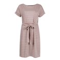 thumbnail image 4 of ReTeiv Summer Dresses for Women 2024,Ladies Casual Fashion Sexy Round Neck Short Sleeve Tunic Striped Dress, 4 of 6