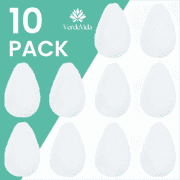 10 Pack - VerdeVida Facial Sponge / Face Scrubber, Buff Puff Style Pads, Deep Cleansing & Exfoliating, White