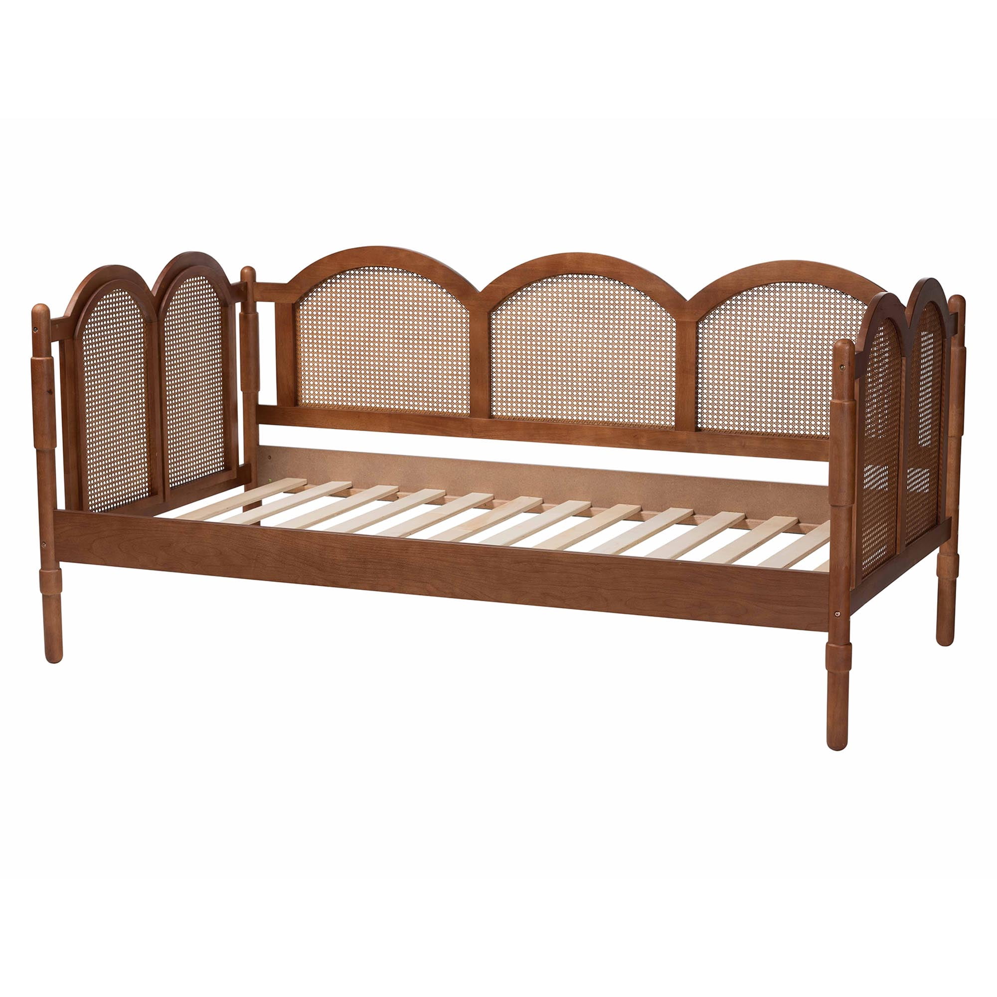 Baxton Studio Carmiya Mid-Century Daybed, Twin, Walnut Brown