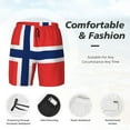 thumbnail image 3 of Mens Norway Flag 2 in 1 Quick Dry Swim Trunks with Compression Liner Beach Shorts, 3 of 6