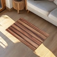 thumbnail image 3 of Brown Wood Board Door Mat Farmhouses Vintage Barn Theme Plank Texture Non Slip Absorbent Entrance Mat Washable Low Profile Indoor Doormat for Front Door Entryway Entry 18"x30", 3 of 9