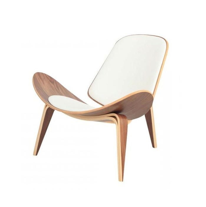 Plata Décor Import White lounge chair- SHELL