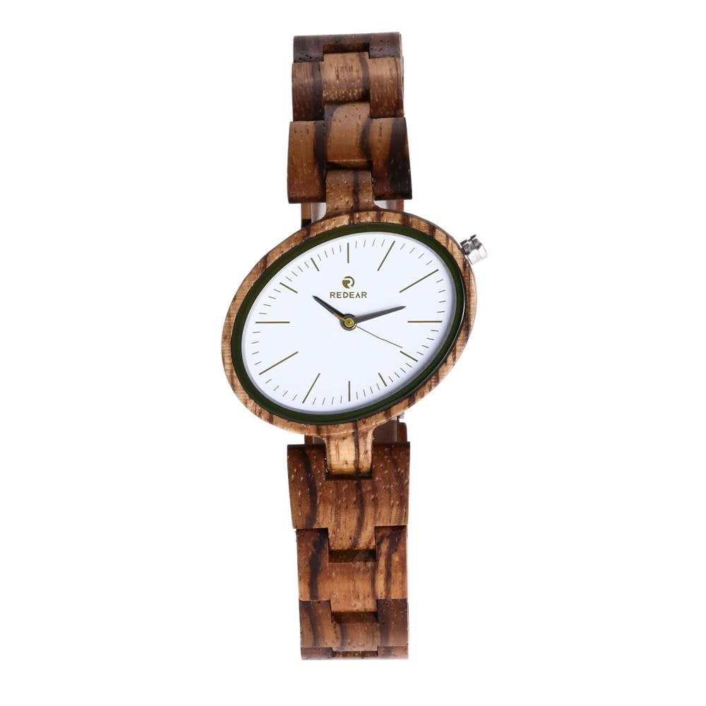 Hand-Crafted The Official WoodWatch Japanese Quartz Movement Daisy Durable and Splashproof Clock with a Classy Wooden Case