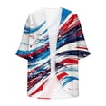 thumbnail image 4 of Hvot&aat Women's Independence Day Printed Chiffon Cardigan Holiday Beach Cover Up Casual Tops Patriotic Shirts, 4 of 4