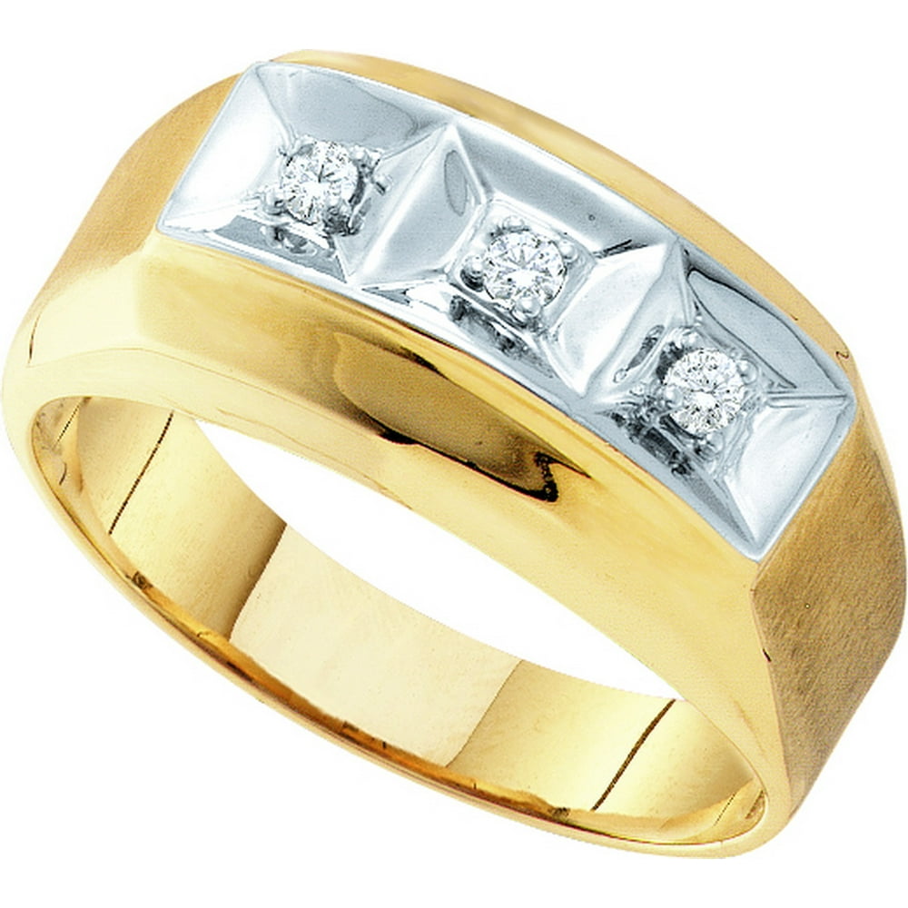 Mia's Collection 10kt Yellow Gold Mens Round Diamond 3