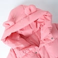 thumbnail image 6 of HILEELANG Girls Light Pink Mid-Length Puffer Coat – Warm Quilted Winter Jacket with Cute Bear Ear Hood, Lightweight Padded Outerwear for Kids Ages 3-10 Years, 6 of 9