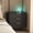 23.6" Black Nightstand, variant on 41.4"H Modern Smart Nightstand with Night Light & Charging Station,Night Stand with Bookshelf,Lockable Bedside Cabinet Tables with 2 Storage Drawers for Bedroom Home Office,Black