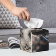 thumbnail image 6 of Picia Surrealist Cow Pattern Tissue Box Cover,PVC Leather Square Holder,Tissue Box Holder with Magnetic Bottom,Facial Paper Organizer Dispenser-5.2"X5.2"X5.2", 6 of 8