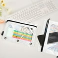 thumbnail image 4 of 2 Pack Pencil Pouch for 3 Ring Binder Smooth Zipper Folders with Pockets Clear Window Pencil Case Abstract Glass Fish, 4 of 6