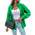 thumbnail image 3 of VISgogo Mujer Primavera Otoño Camisa Casual Color Sólido Manga Larga Solapa Botón Abajo Blusa VISgogo  moda, 3 of 5