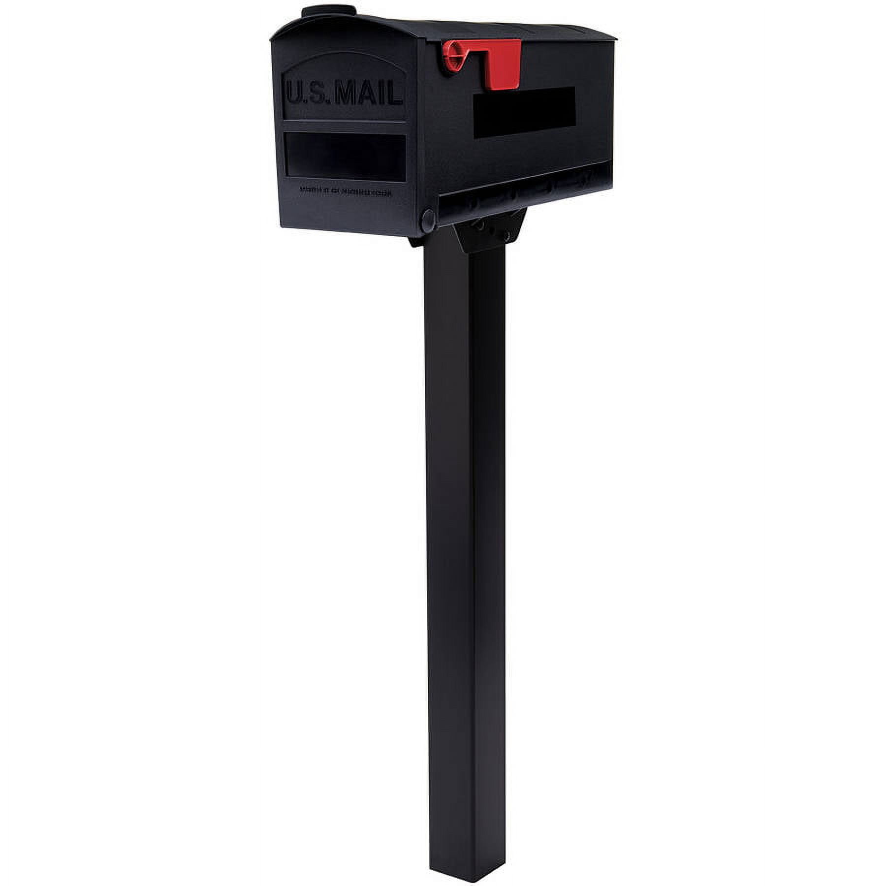 Gibraltar Mailboxes Patriot Medium, Plastic, Post-Mount Mailbox, Black, GMB505B01