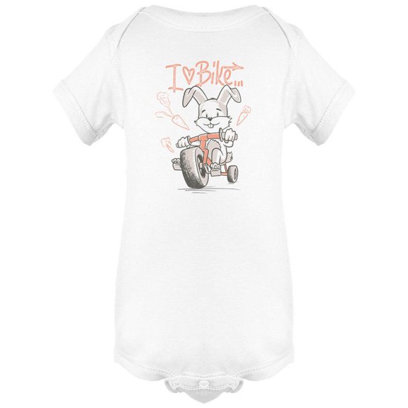 Cute Rabbit Ride Bicycle Bodysuit Infant -Image by Shutterstock,  6 Months