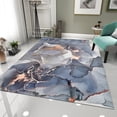 thumbnail image 2 of Dreammotif Light Blue Marble Pattern Modern Area Rug for Living Room and Home - 6 x 8.5 ft Machine Washable, Thin, Non Slip Backing Carpet, 2 of 8