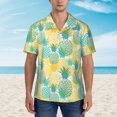thumbnail image 2 of Honeii Pineapples1 Print Men’s Hawaiian Shirt,Classic Button-Down Short Sleeve Shirt, for Beach, Vacation, and Outdoor Activities,3X-Large, 2 of 7