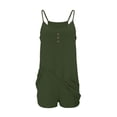 thumbnail image 4 of Mono liso de mujer, vestido informal sin mangas con tirantes, botones y bolsillos., 4 of 6