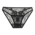 thumbnail image 1 of Eashery Brifes Woman Panties Solid Lace Thong Women Briefs Black One Size, 1 of 3