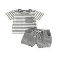 thumbnail image 1 of OUSITAID T-shirt à Manches Courtes à Manches Courtes avec Short à Taille Élastique pour Bébé, 1 of 7