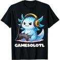 thumbnail image 2 of 100% Cotton Anime Gamesolotl Axolotl Boys 10-12 Kid Gamer Gaming Clothes T-Shirt, 2 of 5