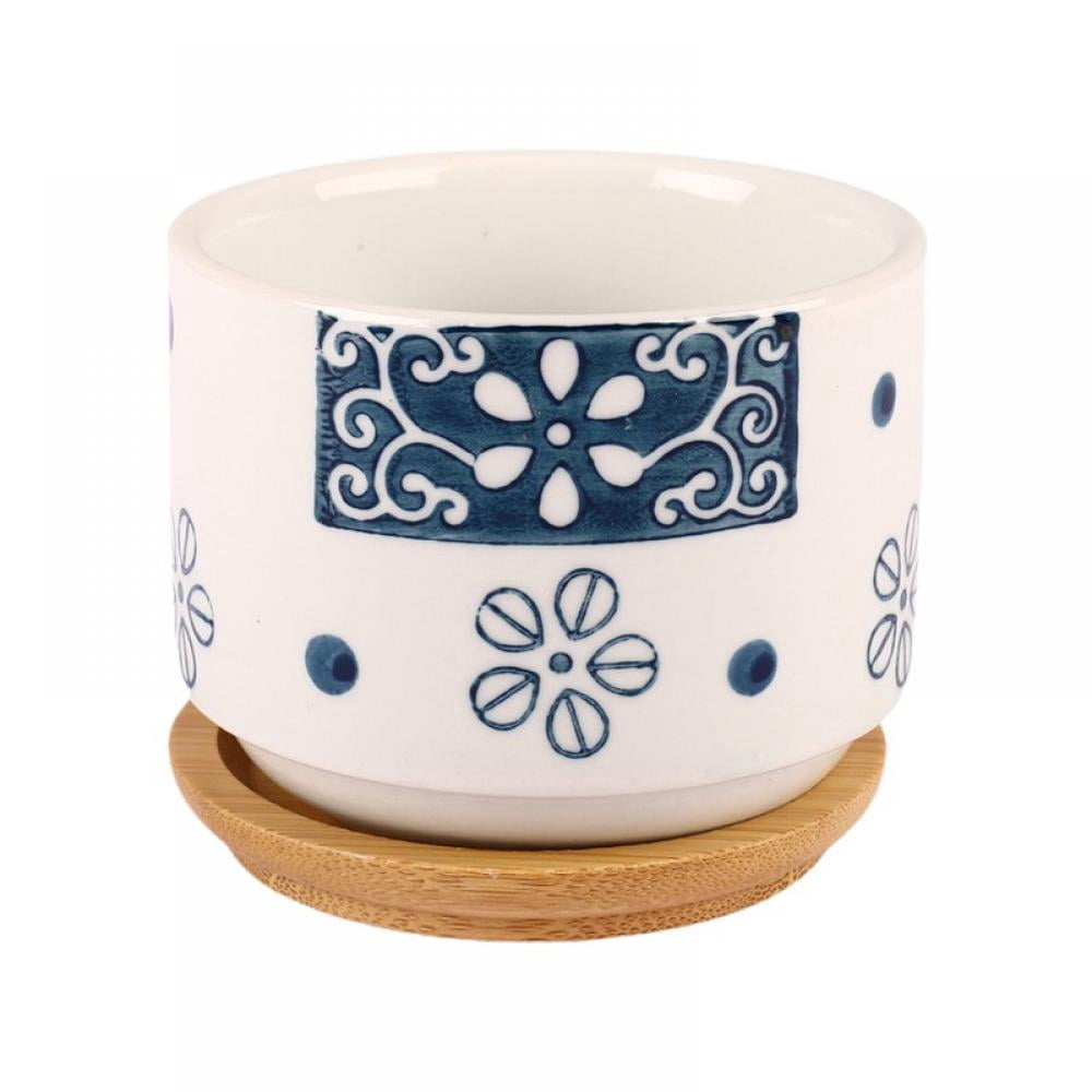Small ceramic flower pots 3 inch succulent pots with hole indoor round