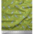 thumbnail image 1 of Soimoi Green Poly Georgette Fabric Crocodile Face & Fish Ocean Print Fabric by Yard 52 Inch Wide, 1 of 1