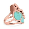 thumbnail image 4 of Rose Tone, Turquoise CZ Size-7 Butterfly Ring Band Oxidized 925 Sterling Silver, 4 of 7