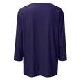 thumbnail image 5 of Mardi Gras Outfits for Women 3/4 Sleeve Plus Size Top, Soft Crew Neck Graphic T-Shirt, Casual Loose Fit Carnival Parade Shirt for Festival Party, 5 of 5