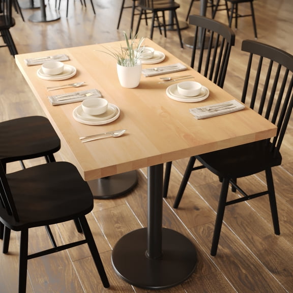 Flash Furniture 30x48 Solid Wood Indoor 1.5 Inch Thick Rectangular Tabletop in Natural