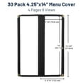 thumbnail image 2 of WeChef 30 pack 4.25"x14" Restaurant Menu Book Covers 4 Page 8 View Book Style for Cafe Hotel Bar Black, 2 of 9