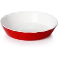 thumbnail image 1 of IGUOHAO516.101 Porcelain Pie Pan, 9 Inches Pie Plate, Round Baking Dish with Ruffled Edge, White, 1 of 7