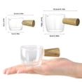 thumbnail image 2 of Clear Glass Pot Milk Pan with Wooden Handle Borosilicate Glass Nonstick Saucepan Glass Measuring Cups Frothing Pitcher for Kitchen Restaurant (Clear 50ml), 2 of 12