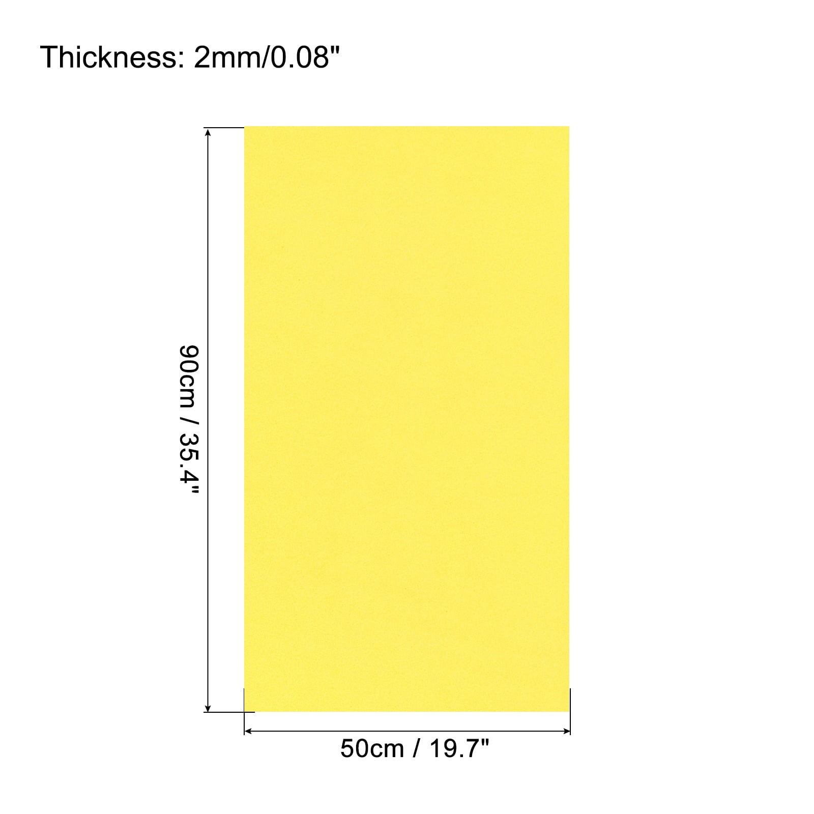 Uxcell EVA Foam Sheets Lemon Yellow 35.4 Inch x 19.7 Inch 2mm Thick Crafts Foam Sheets for Costumes, Arts and Crafts Projects Pack of 5