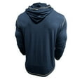 thumbnail image 5 of JUSLIO Button-Up Long Sleeve T Shirts for Men Cotton Solid Hoodies Fashion Long sleeve Round Neck Hoodies Dark Blue S, 5 of 8