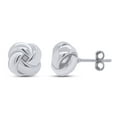 thumbnail image 2 of 14K White Gold Plated 925 Sterling Silver Post Love Knot Stud Earrings | Earrings for Her women Birthday Valentine's day, 2 of 7