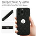 thumbnail image 4 of Unique Logo View Design Luxury PU Leather Lozenge Pattern Phone Case for iPhone 16 Plus Anti-Slip Scratch Resistant Ultra Slim Shockproof Anti-fall Protective Phone Case Cover,Black, 4 of 7