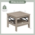 thumbnail image 3 of Costway 1 PCS 2-Tier End Table with Storage Shelf & X-Frame, 24” Farmhouse Nightstand for Bedroom Rustic Oak, 3 of 10
