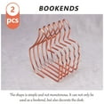 thumbnail image 2 of MLINS  2 Pcs Book Holders Bookend Desktop Shelf Bookends Rose Gold, 2 of 7