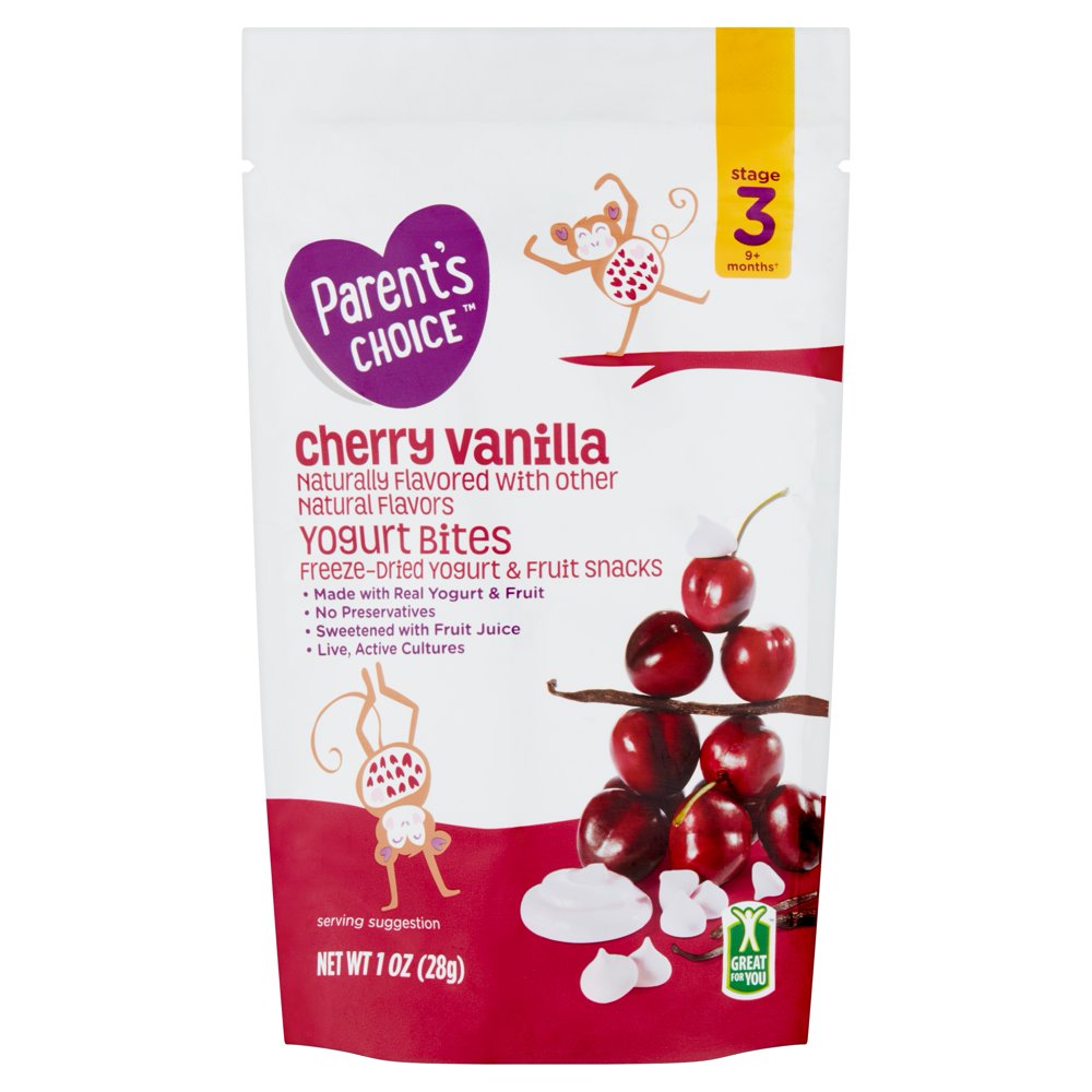 Parent's Choice Yogurt Bites, Cherry Vanilla, Stage 3, 1 oz Walmart