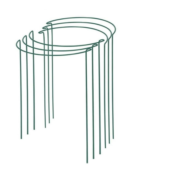 Planters For Outdoor Plants,Garden Plant Support Stakes, Half Round Metal Plant Supports, 24-Inch Green Garden Stakes for Climbing Plants, 6 Pack