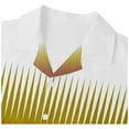 thumbnail image 3 of Camisas Para Hombre Manga Larga Regular Fit Moda para hombre Casual Beach Seaside 3D Impresión digital Hebilla Solapa Camisa de manga corta Top (Gold, M), 3 of 7