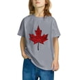 thumbnail image 6 of Mgmyaa Boys' and Girls' Short Sleeve T Shirts Kids Summer Maple Leaf Print Loose Tops Casual Crewneck Basic Tees 3-10Y, 6 of 8