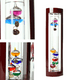thumbnail image 3 of Termómetro Galileo de vidrio, un diseño con esferas multicolores en un marco de madera con acabado de cerezo, 3 of 5