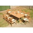 thumbnail image 5 of Grade-A Teak Dining Set: 8 Seater 9 Pc: 118" Mas Rectangle Trestle Leg Table And 8 Clipper Stacking Arm Chairs Outdoor Patio WholesaleTeak #51CP2509, 5 of 6