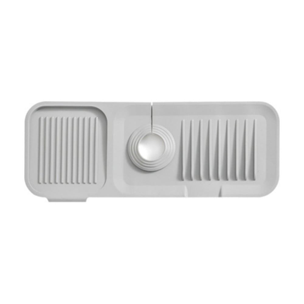 Kitchen Sink Splash Guard,Silicone Faucet Handle Drip Catcher Tray,Dish Soap Dispenser and