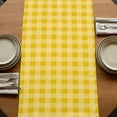 thumbnail image 5 of Farmhouse Truck Table Runner, Country Bee Daisy Yellow Buffalo Lattices Washable Cotton Linen Table Runners 72 Inches Long, Dresser Scarf Runner for Dining/Coffee/Kitchen/TV Stands/Cabinets 13''x72'', 5 of 9