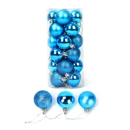 

BYDOT 24 Pieces 4/6/8cm Glitter Christmas Shatterproof Ball Baubles Ornaments Multicolor Xmas Tree Decoration Hanging Pendants for Holiday Wedding Party