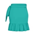 thumbnail image 3 of DORKASM Women's Wrap Skirt Swim Cover-Up with Ruffle Hem - Sarong for Elegance Turquoise XL, 3 of 5