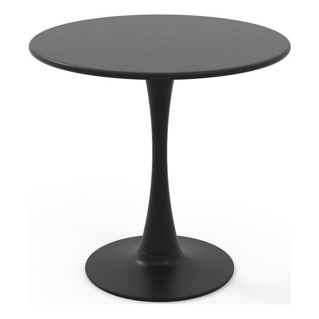 Pemberly Row Table à Manger Ronde de 31,5 Pouces Anneau PP Table Bistro Moderne Noir